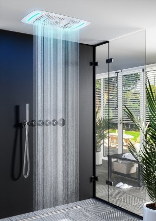 Душевая система Timo Saona SX-2319/18SM с термостатом Черное золото 