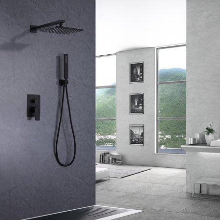 Душевая система Abber Weiss Insel AF8018B Черная матовая 