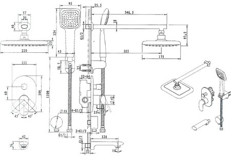 Душевая система STWORKI Алта HDA1814YR3 Хром 