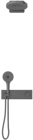 Душевая система Vincea Inspire VSFW-422TI1GM с термостатом Вороненая сталь 