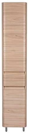 Шкаф пенал Style Line Атлантика Люкс Plus 35 ЛС-00000683 с бельевой корзиной Ясень перламутр 