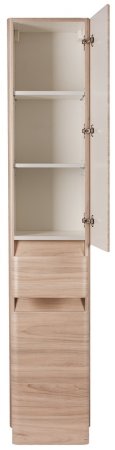 Шкаф пенал Style Line Атлантика Люкс Plus 35 ЛС-00000683 с бельевой корзиной Ясень перламутр 