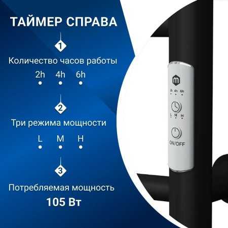 Полотенцесушитель электрический (лесенка) Маргроид В10 M0019, 50x100 см 