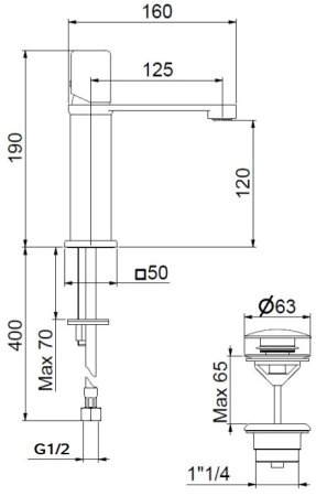 Смеситель для раковины Webert ONE-X OX830102741, белый/сталь 