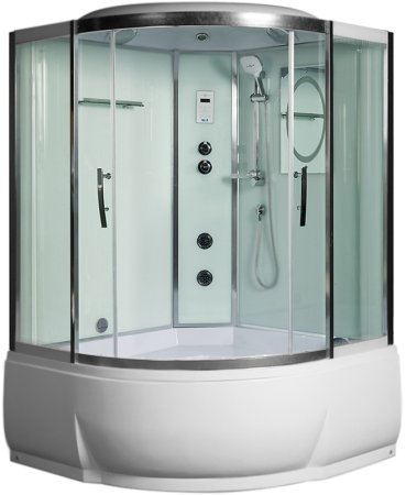 Душевой бокс WeltWasser WW500 Emmer 13555 135x135 10000003290 профиль Хром стекло прозрачное 
