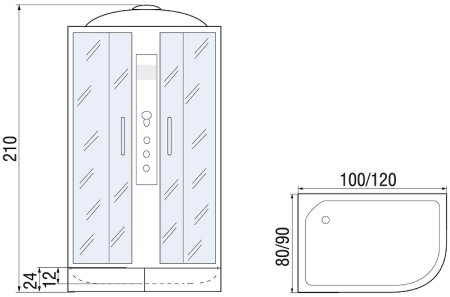 Душевая кабина River Desna 100x80 МТ R 10000002557 с поддоном 