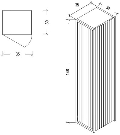 Шкаф пенал Boheme Armadi Art Monaco 35 868-BCR подвесной Черный глянец Хром 