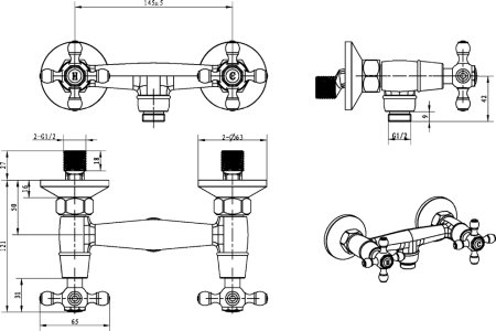 Смеситель Boheme Camelia 314 для душа 