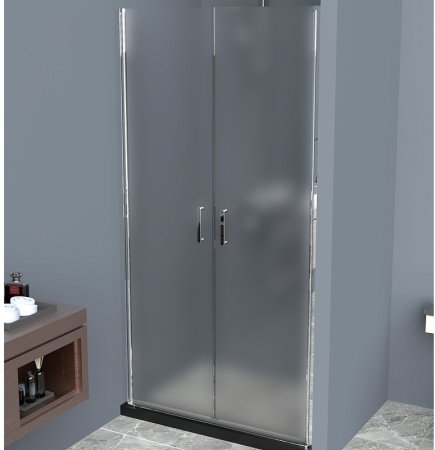 Душевая дверь BelBagno Uno 80 UNO-B-2-80-P-Cr профиль Хром стекло рифленое 