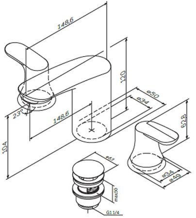 Смеситель для раковины AM.PM Like F8008000 Хром 