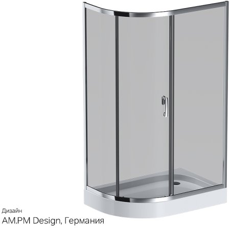 Душевой уголок AM.PM Like Solo Slide 120х80 W83G-302U120CG64 профиль Хром матовый стекло тонированное 