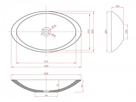 Раковина-чаша Montebianco Gondola Tre 60 13043 Белая 