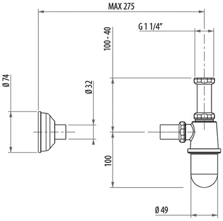 Сифон для раковины Gattoni Accessori 0152/00C0 Хром 