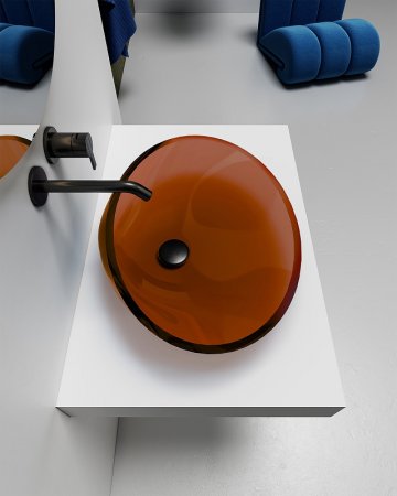 Раковина-чаша Abber Kristall 54 AT2812Opal Коричневая 