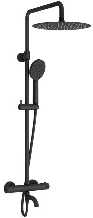 Душевая стойка WasserKRAFT Thermo A28801 с термостатом, черный матовый 