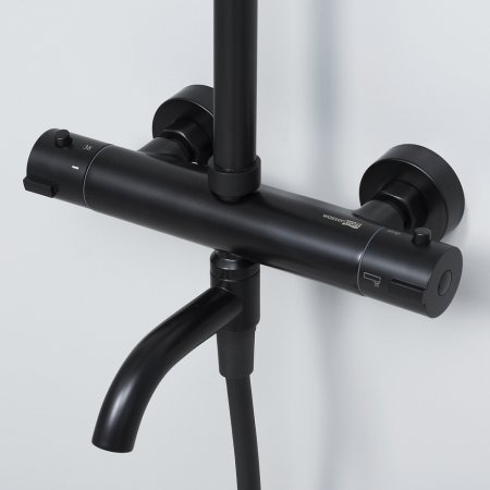 Душевая стойка WasserKRAFT Thermo A28801 с термостатом, черный матовый 