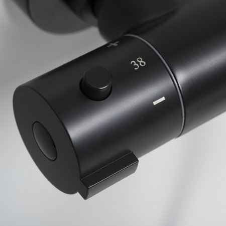 Душевая стойка WasserKRAFT Thermo A28801 с термостатом, черный матовый 