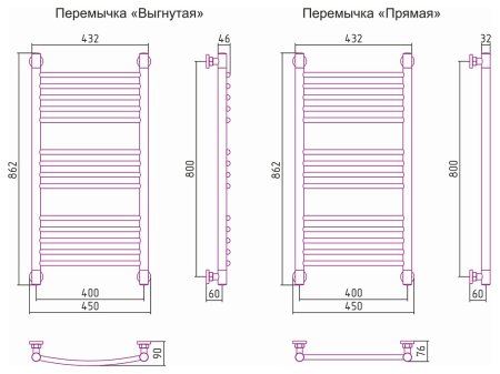 Полотенцесушитель водяной Сунержа Богема+ 80x40 выгнутая 