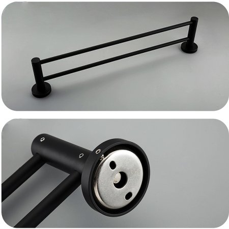 Полотенцедержатель Frap F302 F30209 двойной Черный матовый 