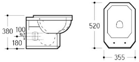 Унитаз Boheme Vogue 944 подвесной без сиденья 