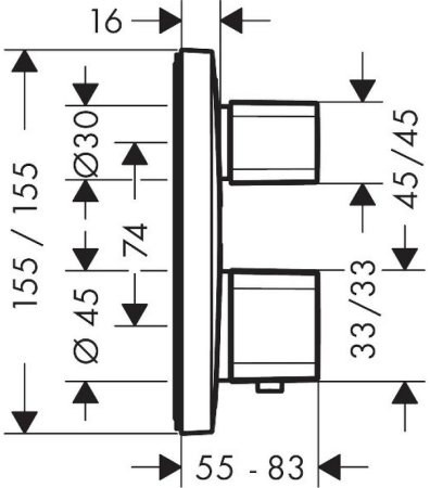 Смеситель для душа Hansgrohe Ecostat E 15707000 с термостатом Хром 