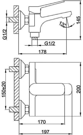 Смеситель для ванны Frap H61 F3261 Хром 