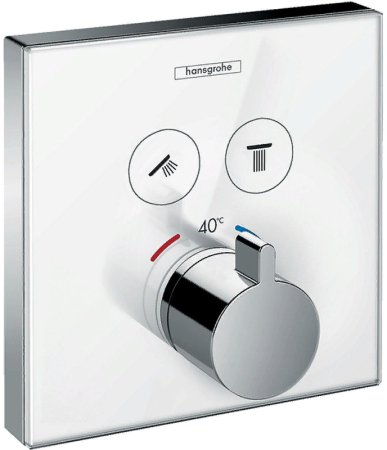 Смеситель для душа Hansgrohe ShowerSelect 15738400 с термостатом Белый Хром 