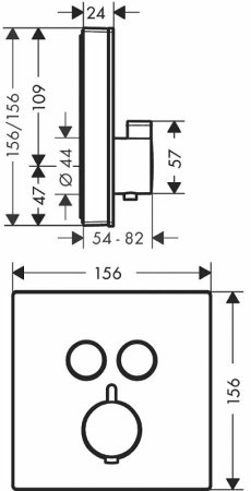 Смеситель для душа Hansgrohe ShowerSelect 15738400 с термостатом Белый Хром 