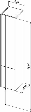 Шкаф пенал Allen Brau Reality 30 R 1.32001.WM подвесной Белый матовый 