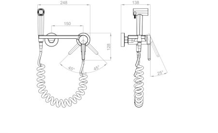 Смеситель с гигиеническим душем D&K (DA1504541) 