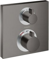 Смеситель для душа Hansgrohe Ecostat Square 15714340 с термостатом Черный шлифованный Хром