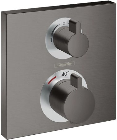 Смеситель для душа Hansgrohe Ecostat Square 15714340 с термостатом Черный шлифованный Хром 