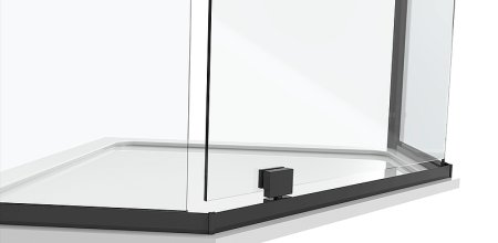 Душевой уголок Black&White Stellar Wind S875 100х100 8751010 профиль Черный стекло прозрачное 