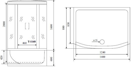 Душевой бокс Timo Standart T-1140 
