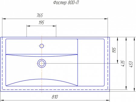 Тумба с раковиной Onika Санторини 80.13 дуб белый крафт 