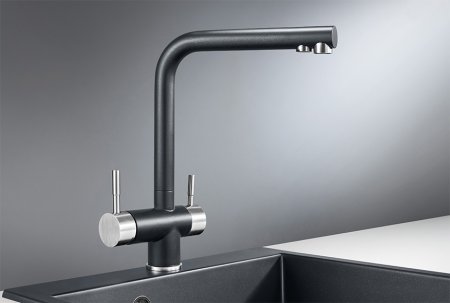 Смеситель Granula GR-2305 для кухонной мойки, шварц 