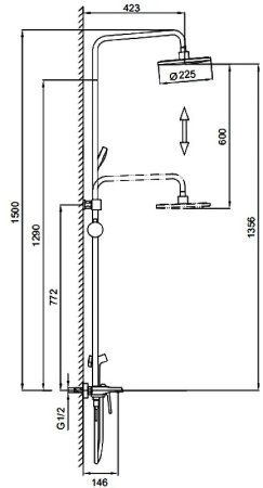 Душевая система Frap F24004 Хром 