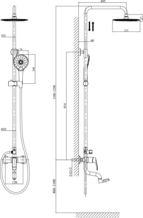 Душевая стойка D&K Venice Rialto DA1063701B14 