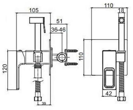 Гигиенический душ со смесителем Gappo G7217-8 Белый Хром 