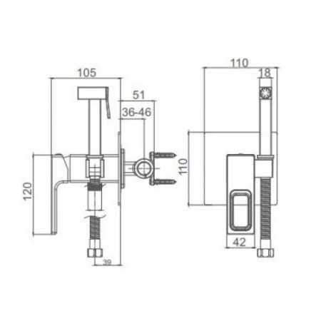 Гигиенический душ со смесителем Gappo G7217-8 Белый Хром 