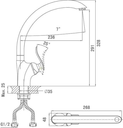 Смеситель для кухонной мойки D&K Liszt Bayern DA1232401 