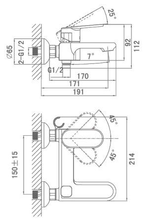 Смеситель D&K Speyer Rhein DA1313201 для ванны с душем 