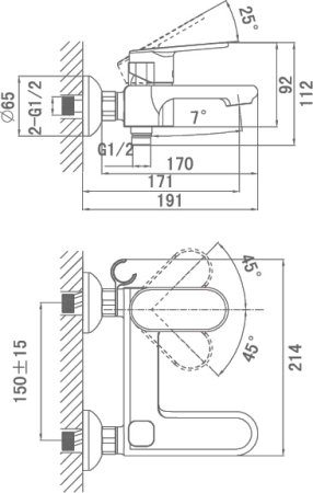 Смеситель D&K Speyer Rhein DA1313201 для ванны с душем 