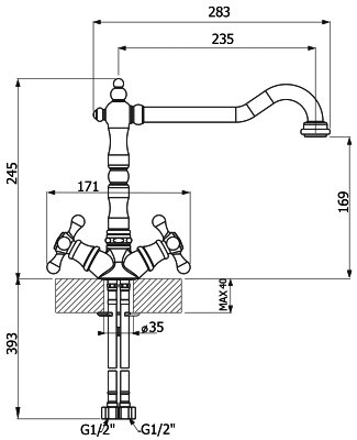 Смеситель для кухни Florentina ТАУ AV Бронза 