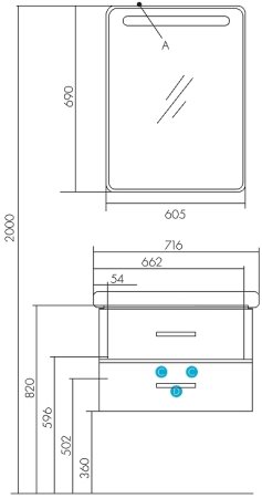 Тумба под раковину Aquaton Америна 67 1A137601AM010 подвесная Белая глянцевая 
