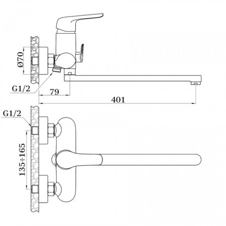 Cмеситель для ванны GANZER THERESA GZ24041C черный 
