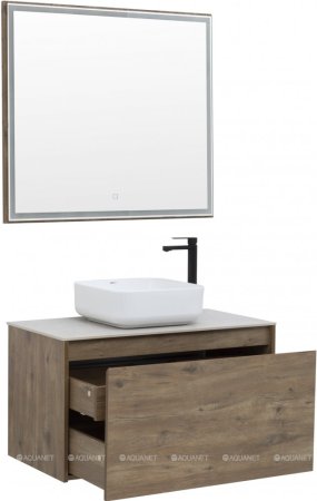 Зеркало Aquanet Nova Lite 90 дуб рустикальный LED 