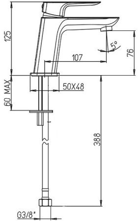 Смеситель для раковины Paini Nove 09CR205 Хром 