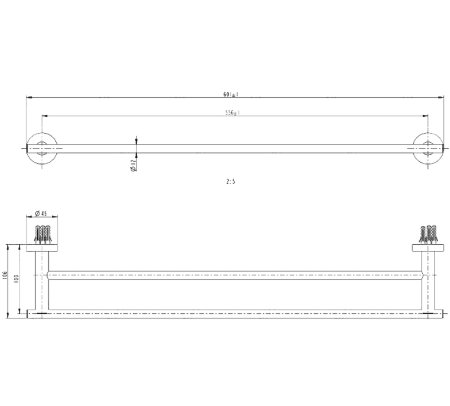 Полотенцедержатель Melana MLN-861002 двойной Сатин Хром 