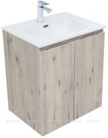 Тумба с раковиной Aquanet Алвита New 60 2 дверцы, дуб веллингтон белый